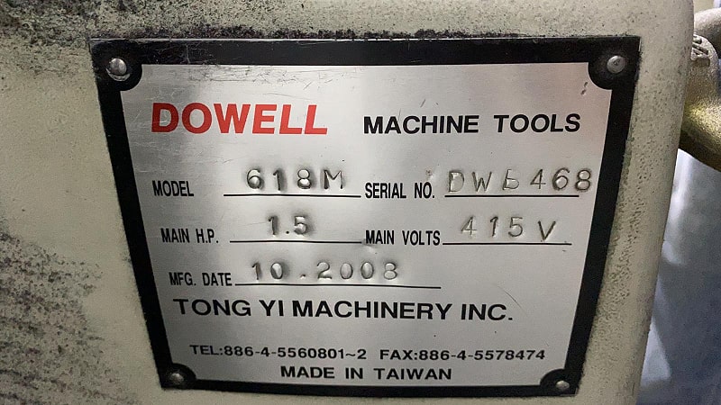 Dowell 618M Manual Surface Grinder
